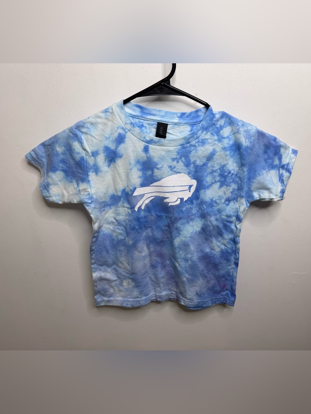 BUFFALO BILLS Blue ice Tie-Dye Tee with White Buffalo Graphic